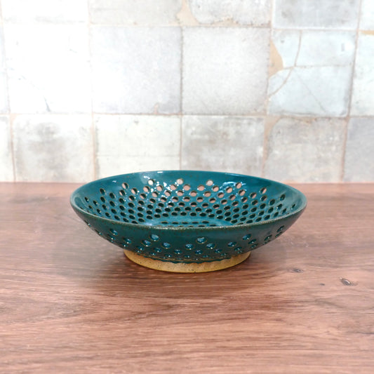 ONE-OF-A-KIND 1 - Shallow Berry Bowl in Dark Cyan