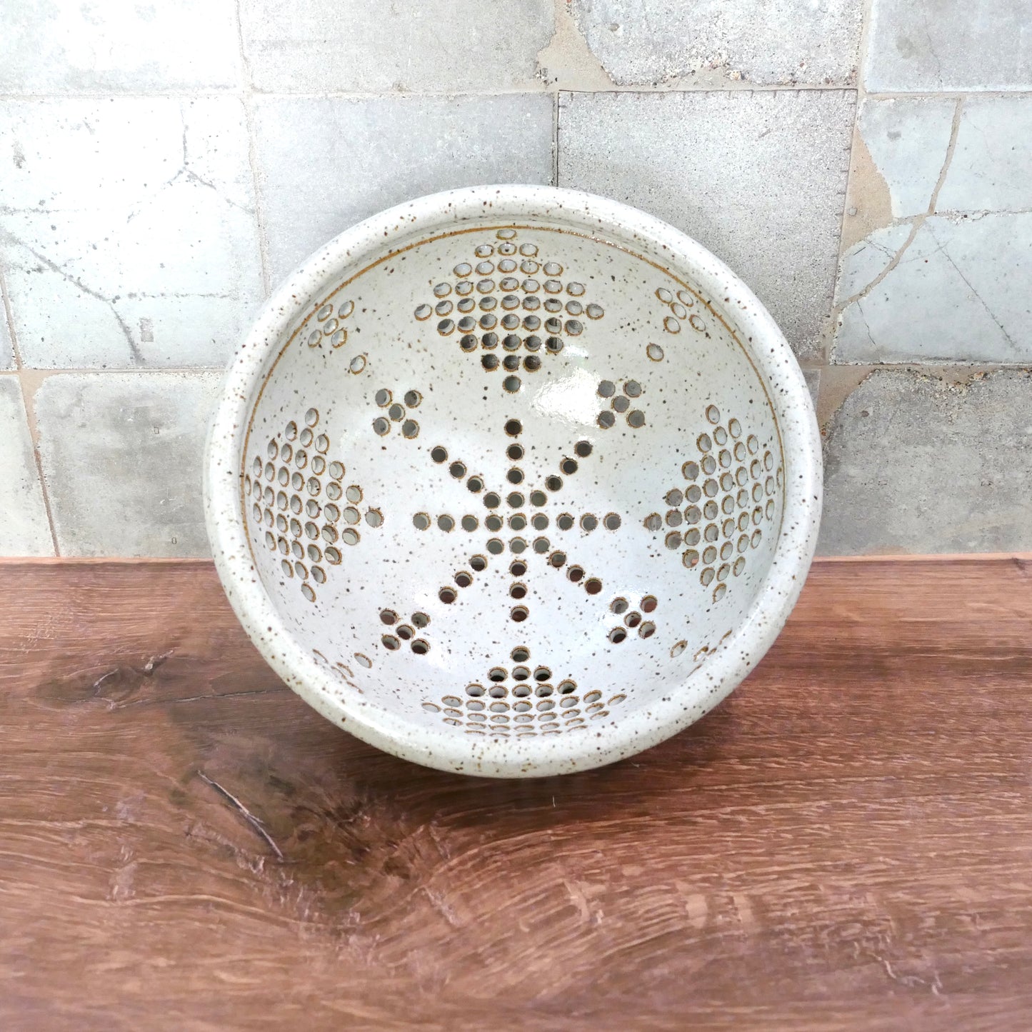 ONE-OF-A-KIND 3 - Classic Colander Variation in Speckled White